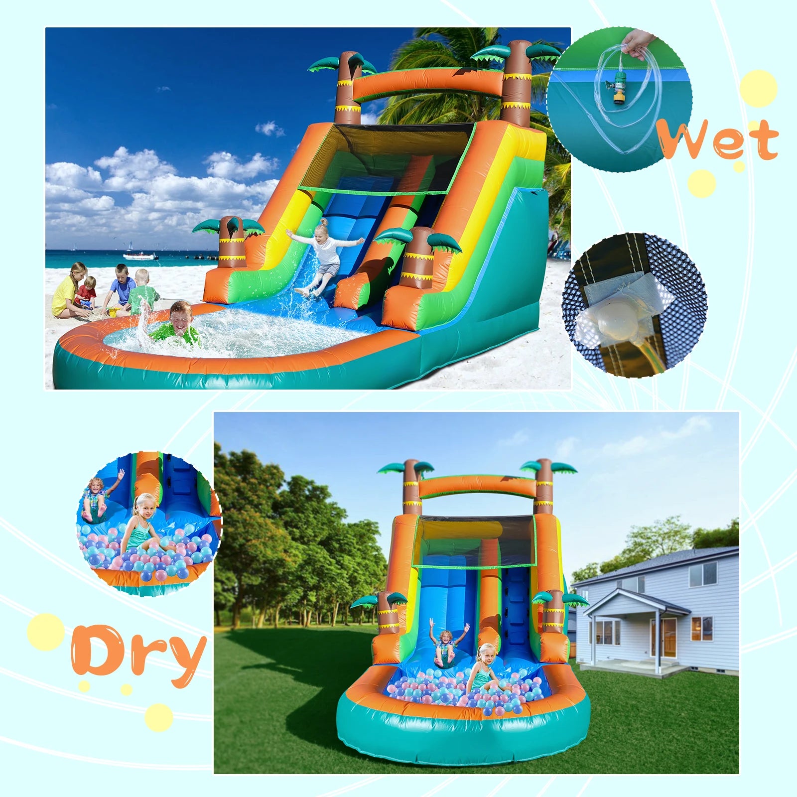 Maison de rebond gonflable commercial toboggan enfants
