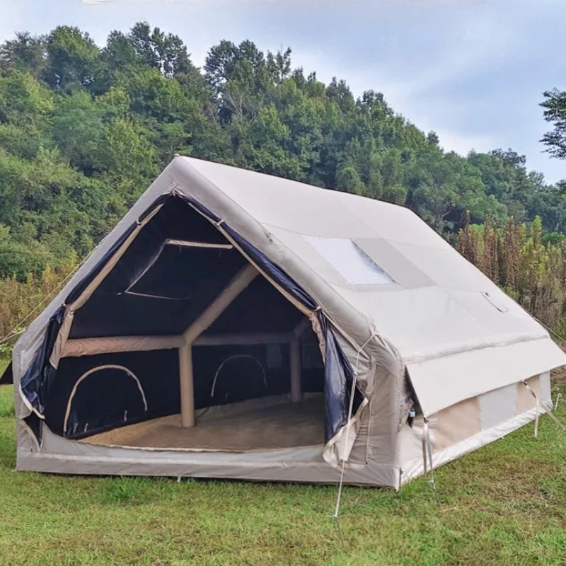 Tente gonflable UPF50+ anti-moustique installée en camping