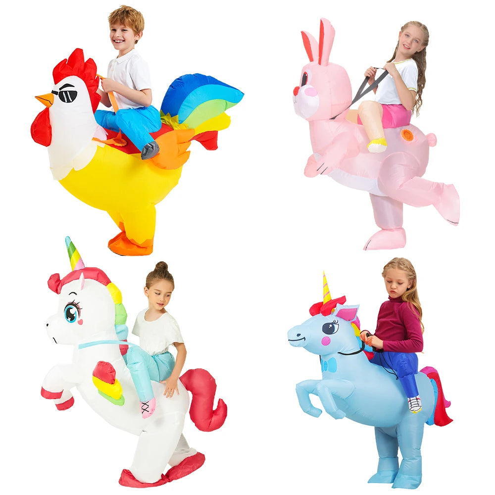Costume gonflable coq enfant vue de face