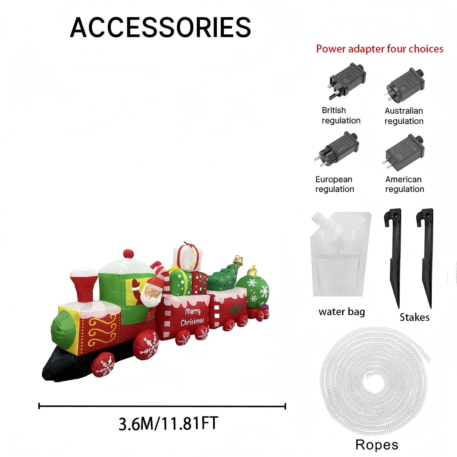 Gonflable Noël train père Noël LED géant pour animation extérieure