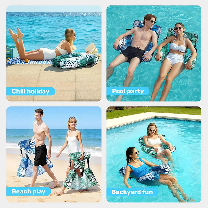 Bouée Gonflable Chaise Longue Pliable sur la plage