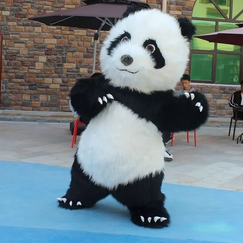 Costume gonflable mascotte panda peluche noir