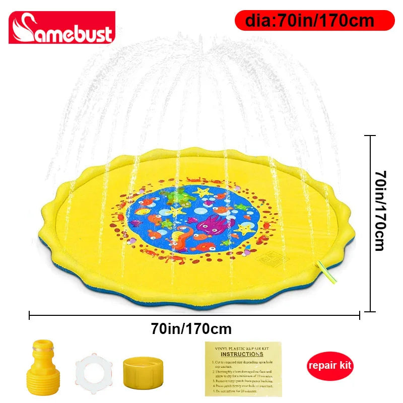Jeux d'eau tapis gonflable fête anniversaire jardin