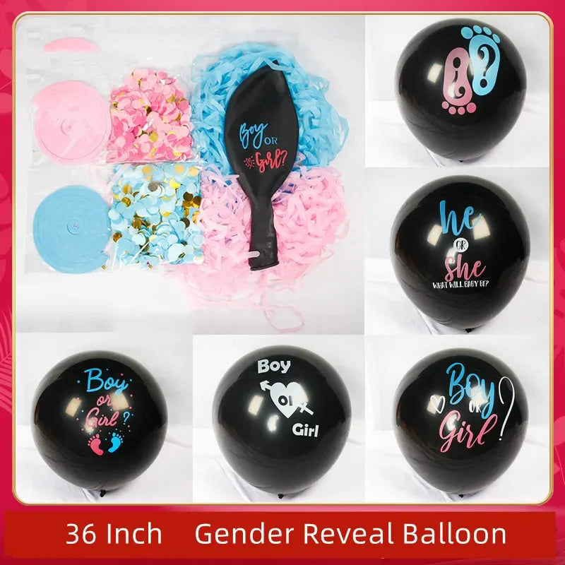 Ballon gonflable révélation sexe géant noir gonflé pour baby shower