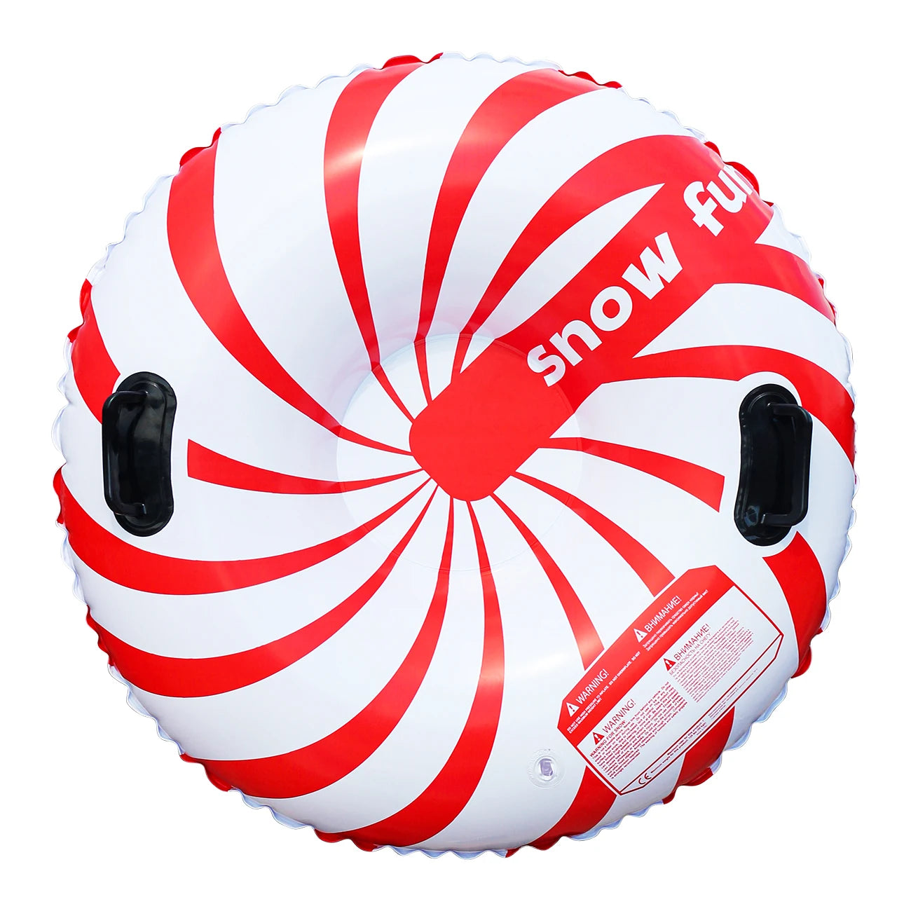 Luge gonflable repliée pour le rangement