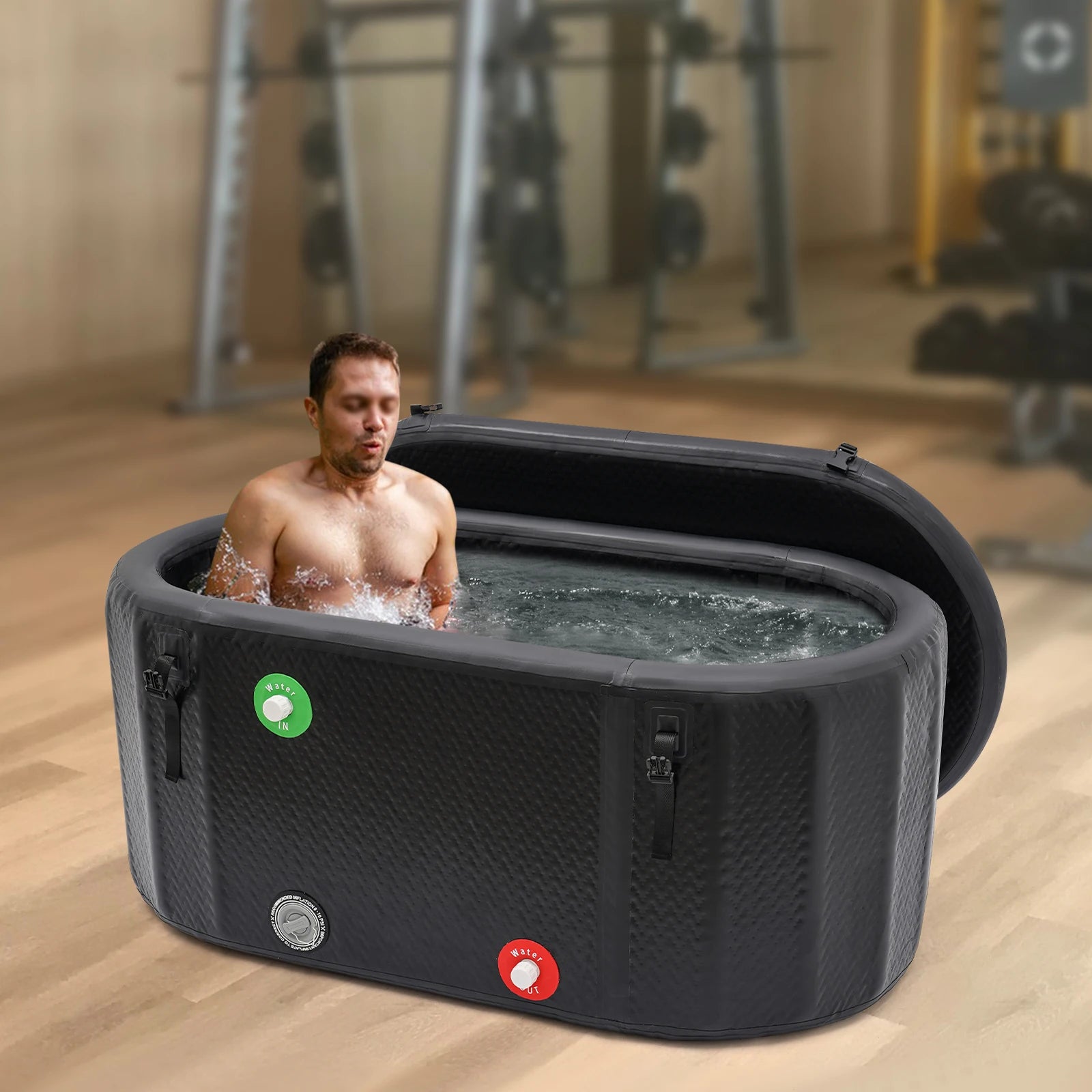 Baignoire gonflable de glace grand format vue d'ensemble