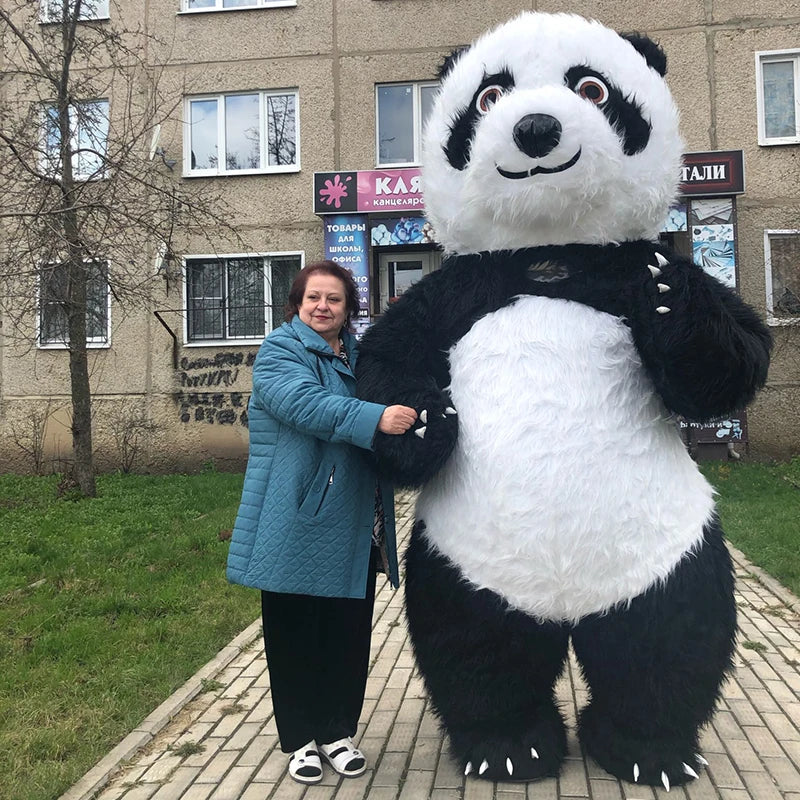 Costume mascotte gonflable panda taille 2,6 mètres