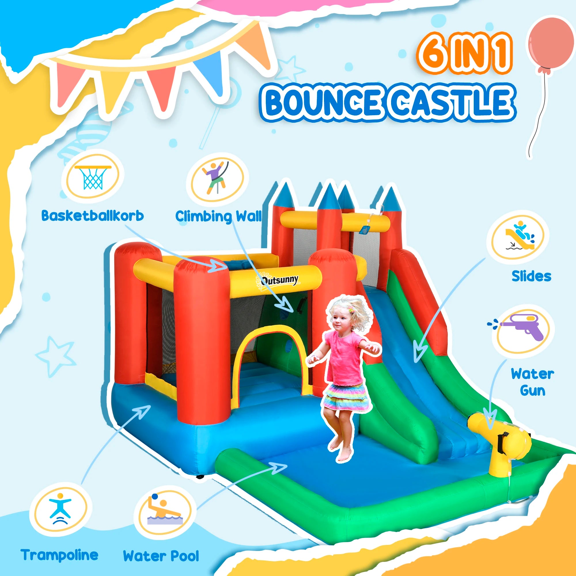 Piscine à balles du château gonflable multicolore