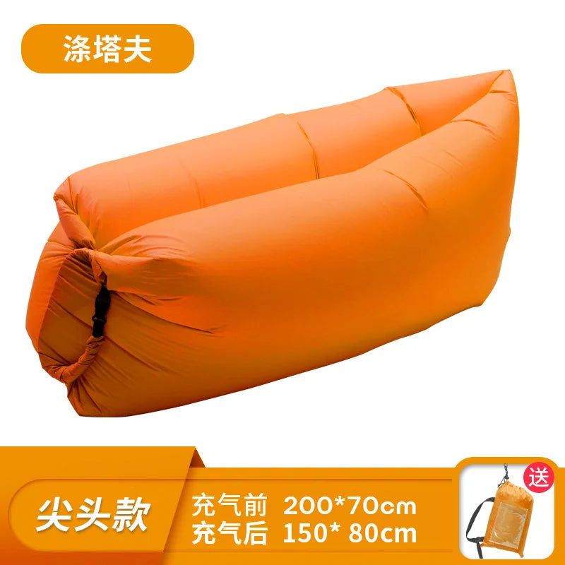 Canapé Gonflable Pliable Imperméable Voyage - vue d'utilisation au jardin
