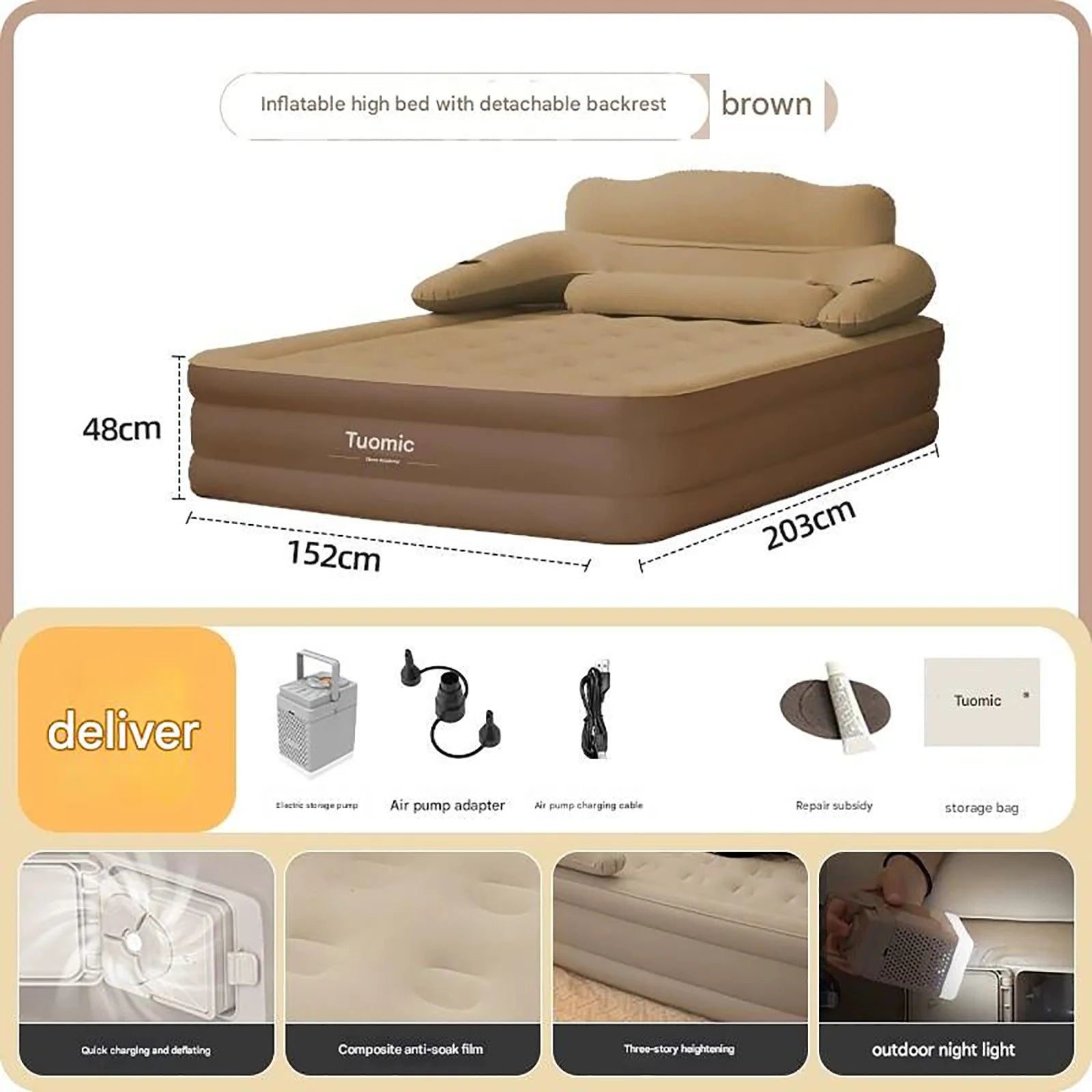 Matelas de camping gonflable rangé après dégonflage