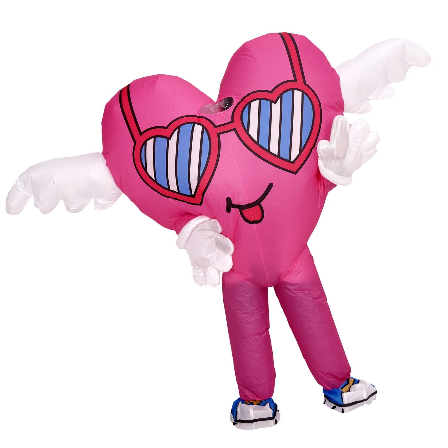 Costume gonflable cœur d'amour adulte vue de face