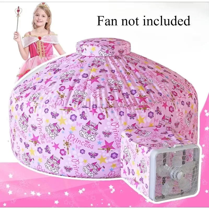 Château gonflable enfant princesse vue d'ensemble