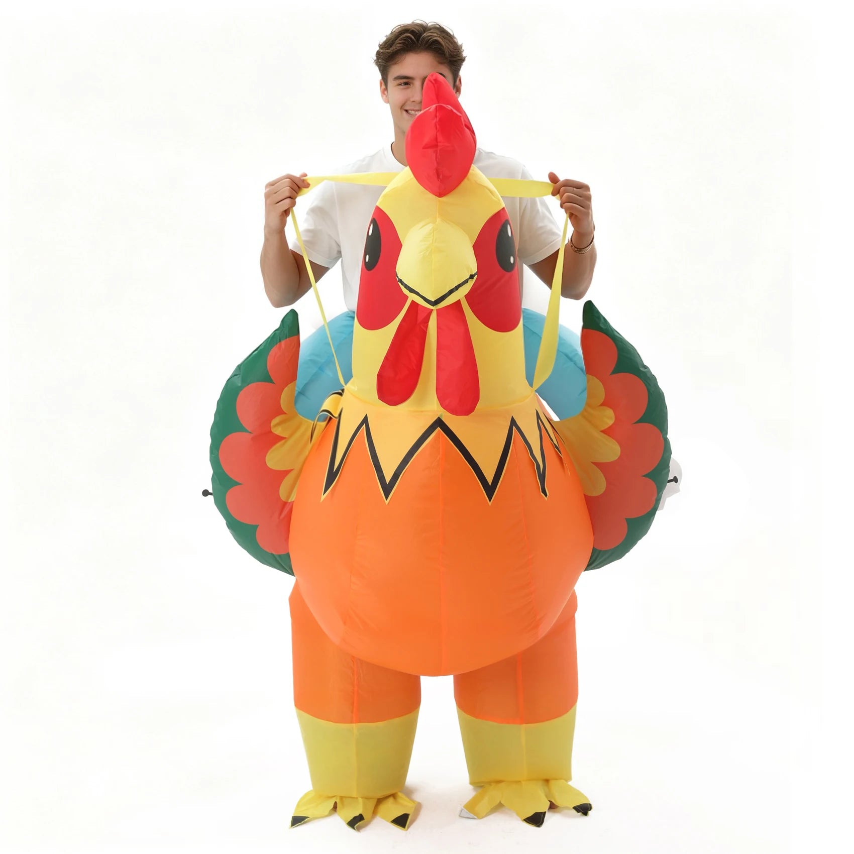 Déguisement gonflable coq Halloween adulte porté