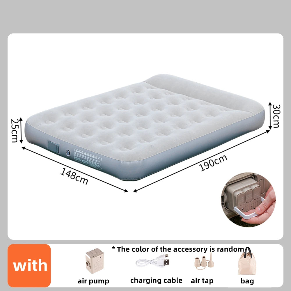 Matelas gonflable de camping marron confortable