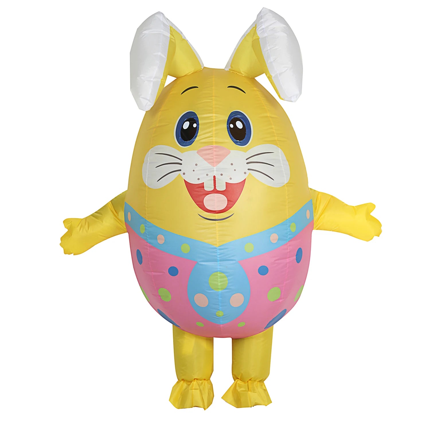 Costume gonflable lapin oeuf Pâques adulte vue de face