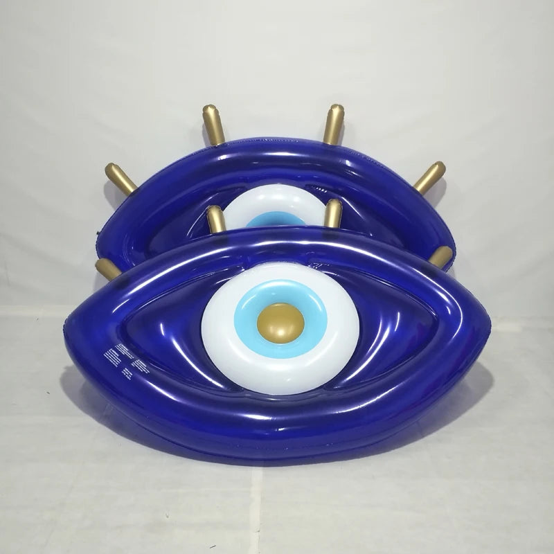 Bouée gonflable géante bleu transparent en piscine