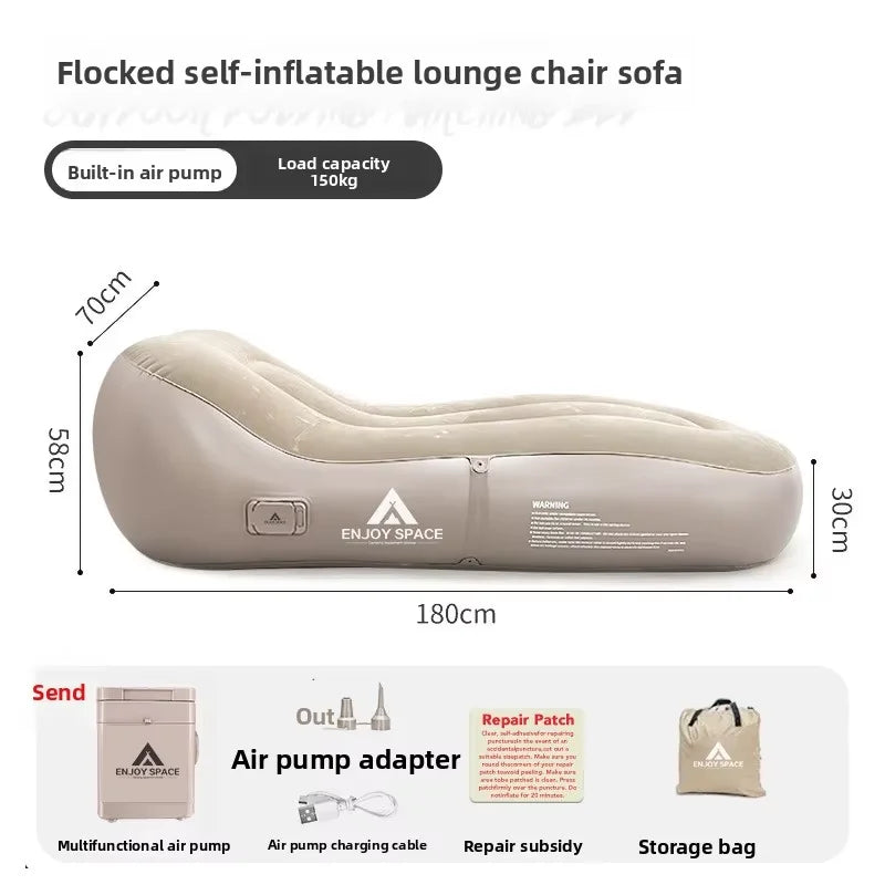 Canapé gonflable prêt à l'usage en extérieur