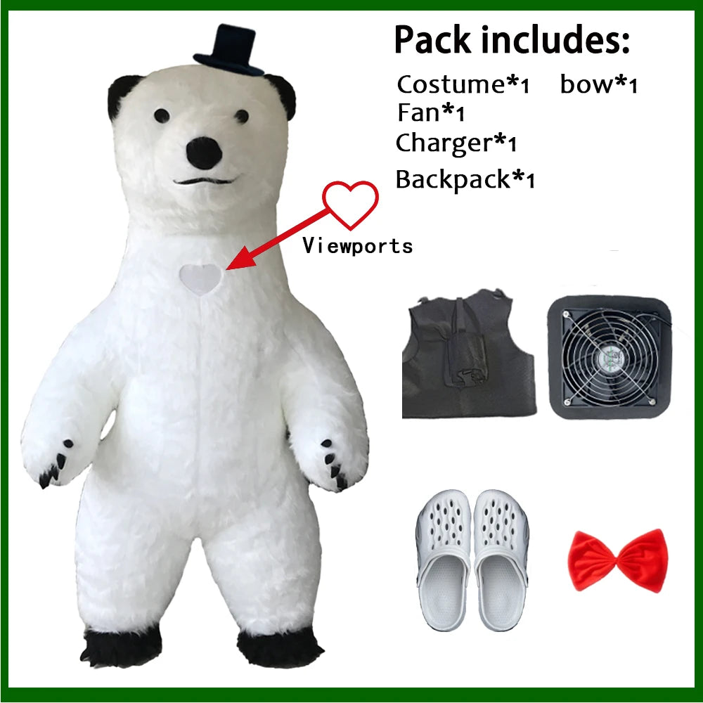 Costume Gonflable Panda Ours Polaire Rue