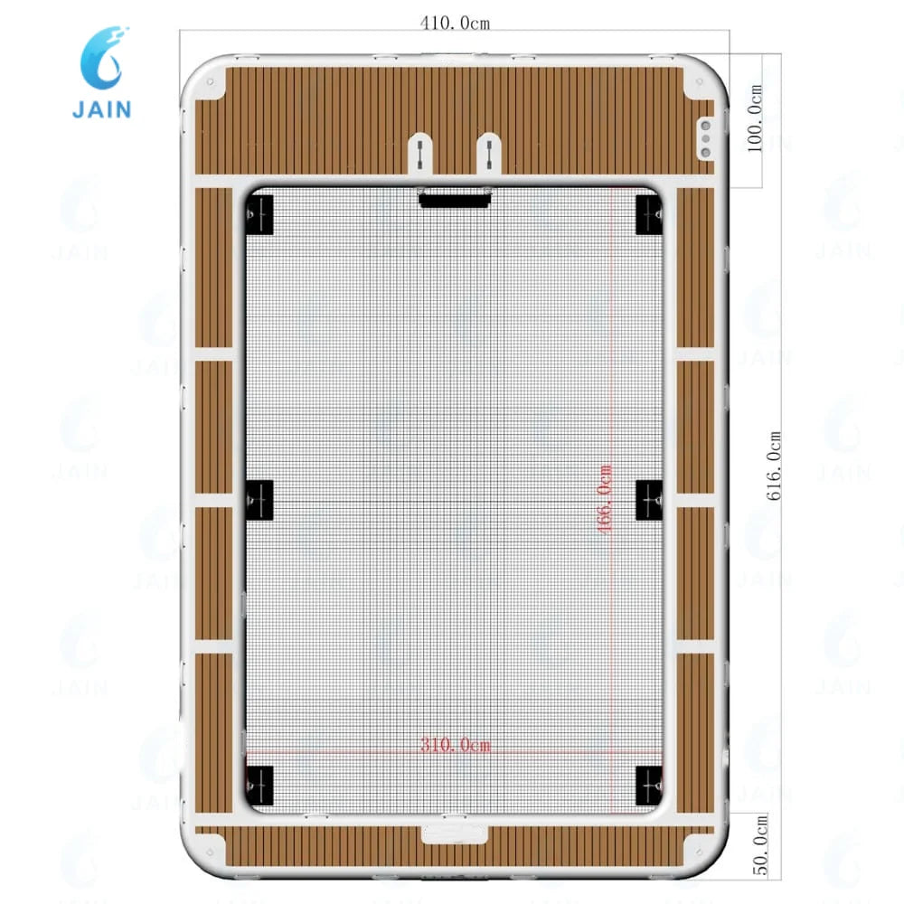 Plateforme flottante gonflable vue d'ensemble