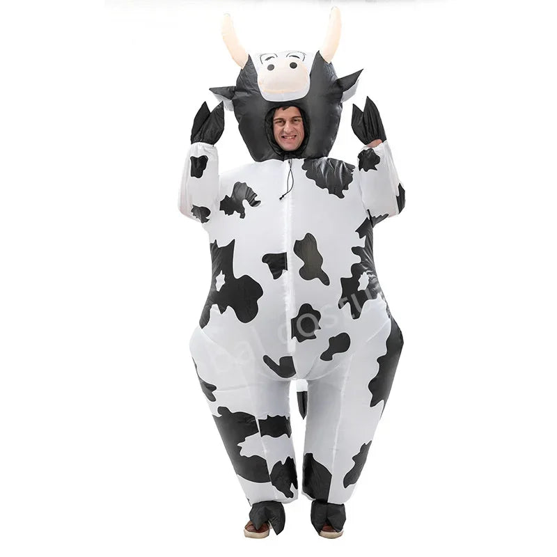 Détail du costume gonflable vache vue de face
