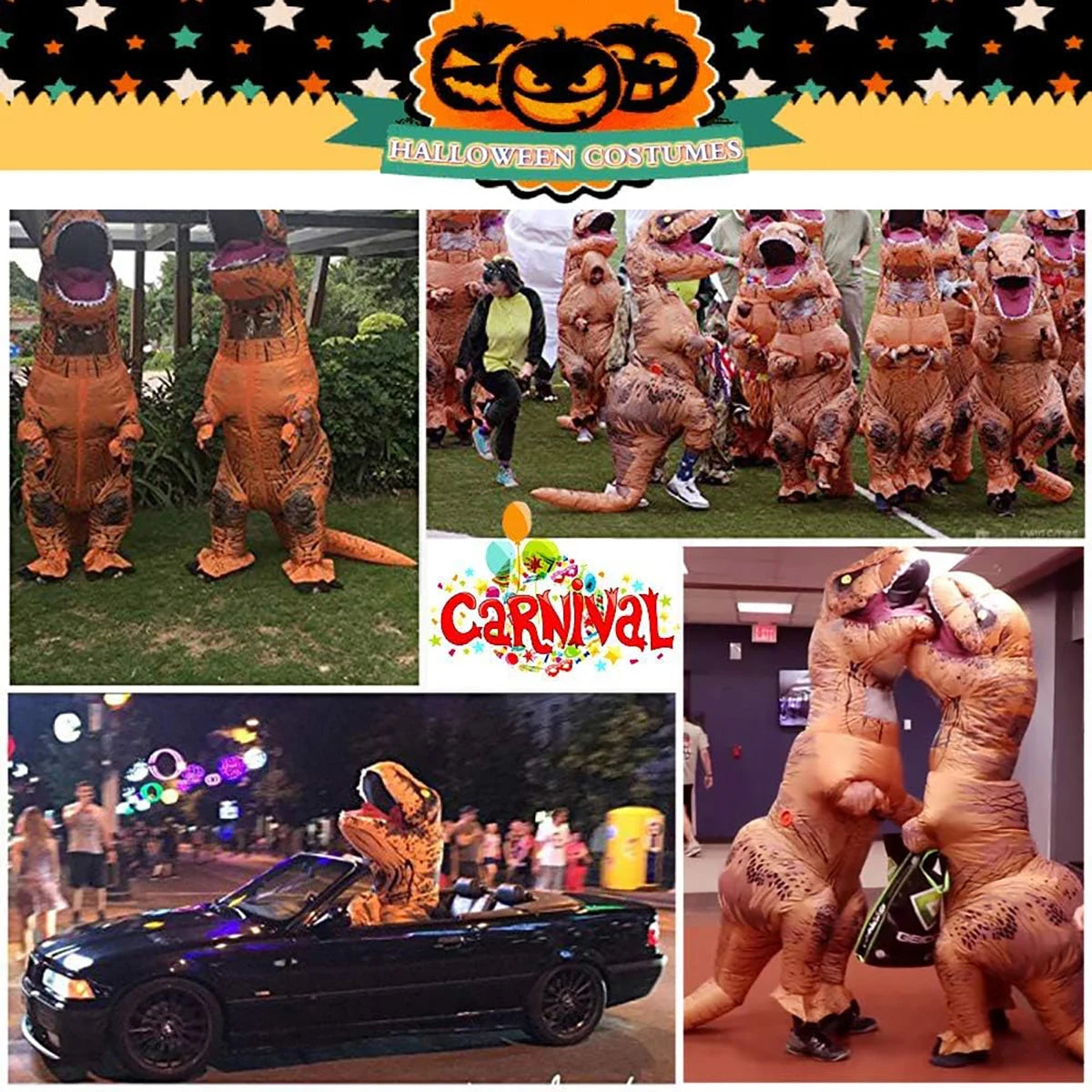 Costume gonflable dinosaure T-Rex coloris vert