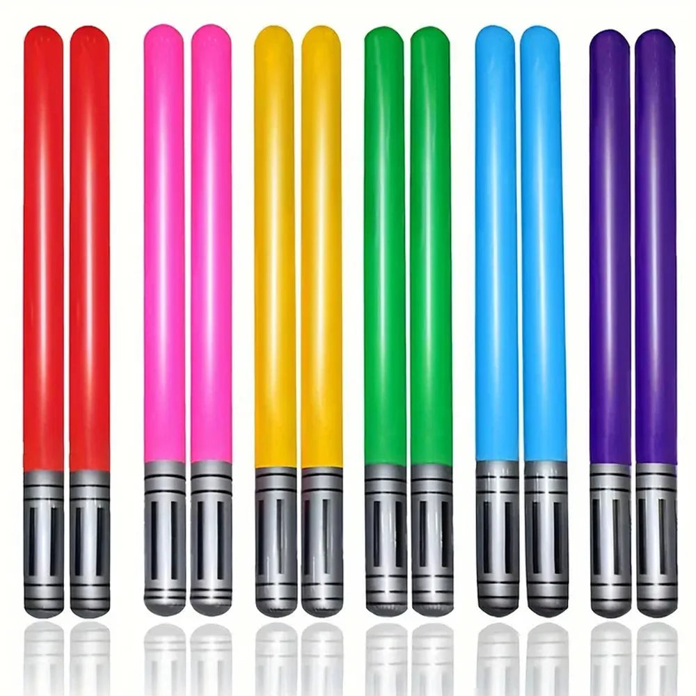 Lot de 12 épées gonflables colorées pour fête à thème