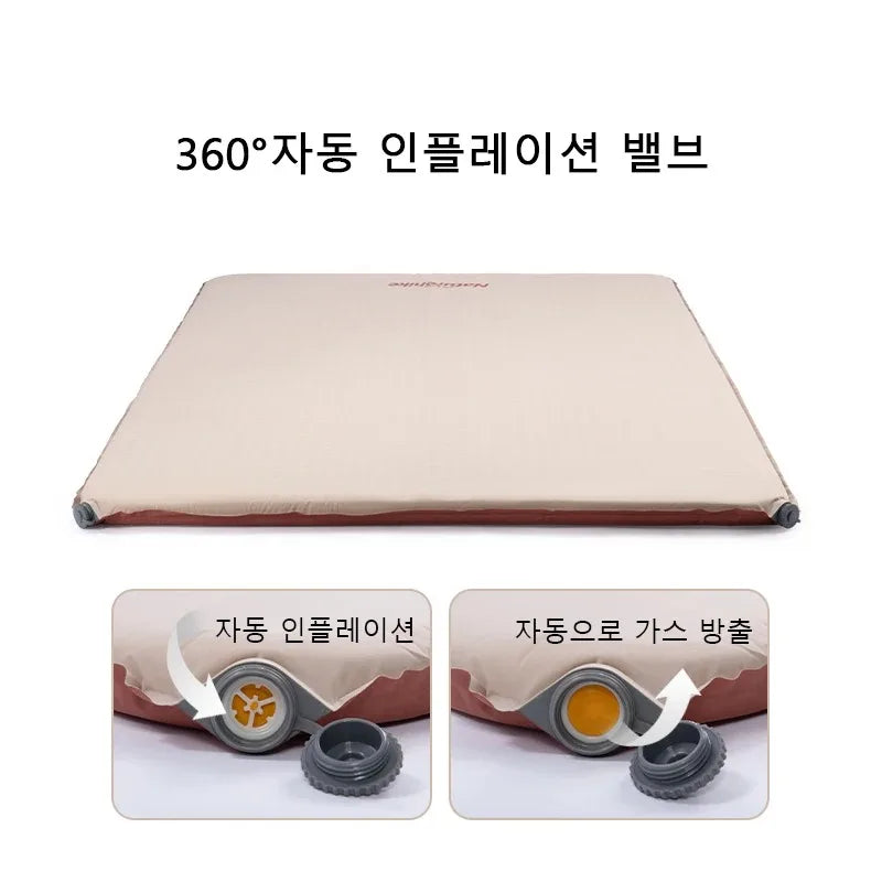 Matelas gonflable coloris jaune pour deux personnes