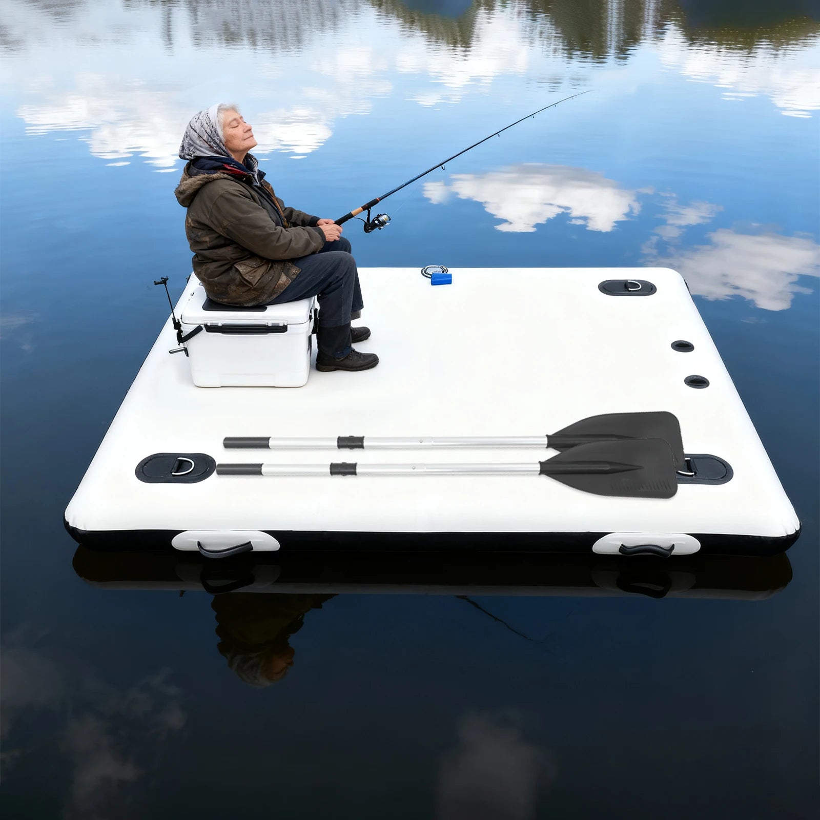 Plateforme flottante gonflable prête à l'usage