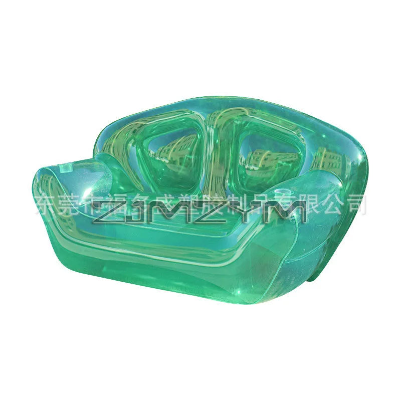 Canapé gonflable dossier camping transparent