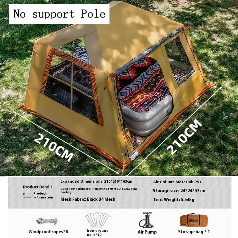Tente gonflable cabine repliée pour le transport