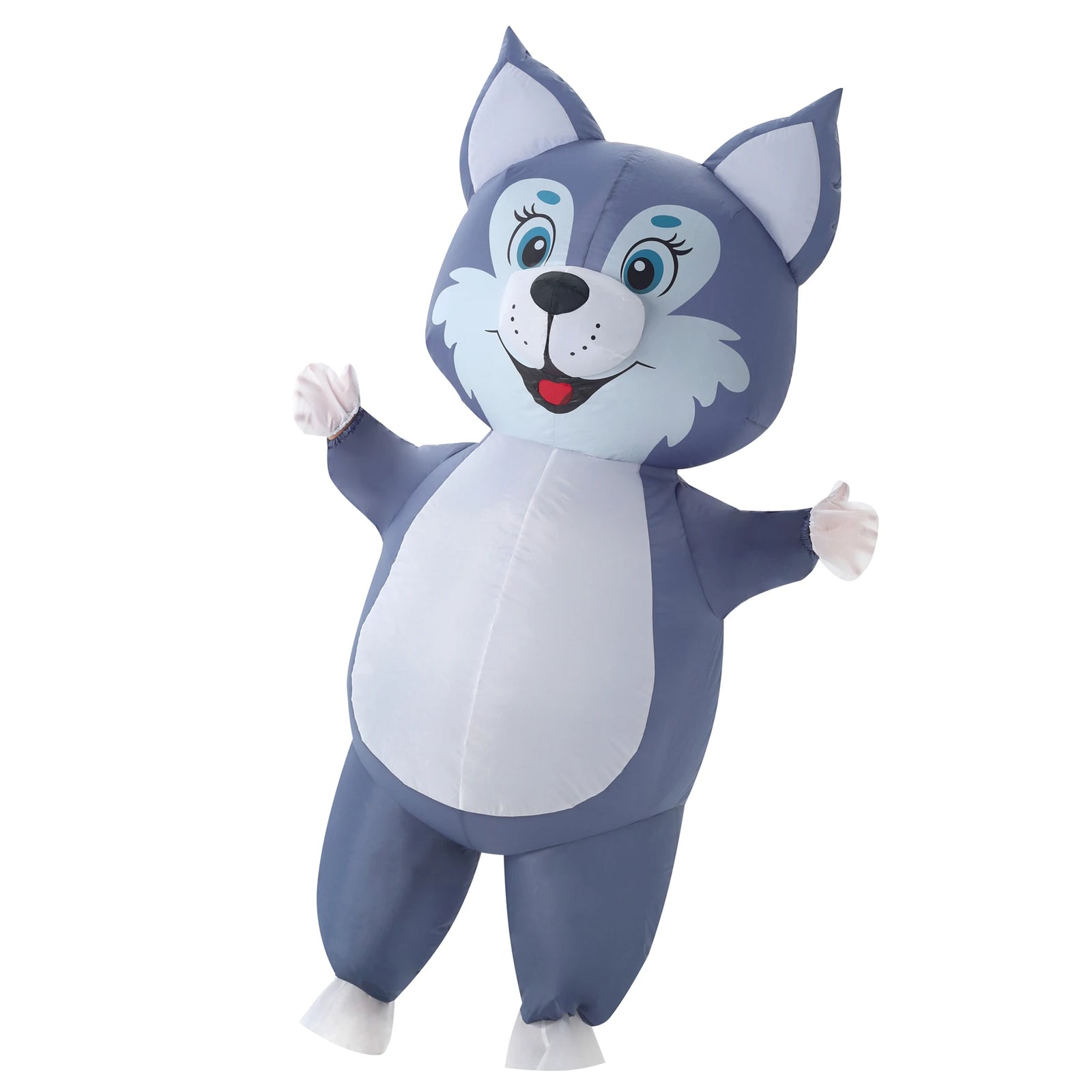 Costume gonflable Husky chien porté par un adulte Halloween