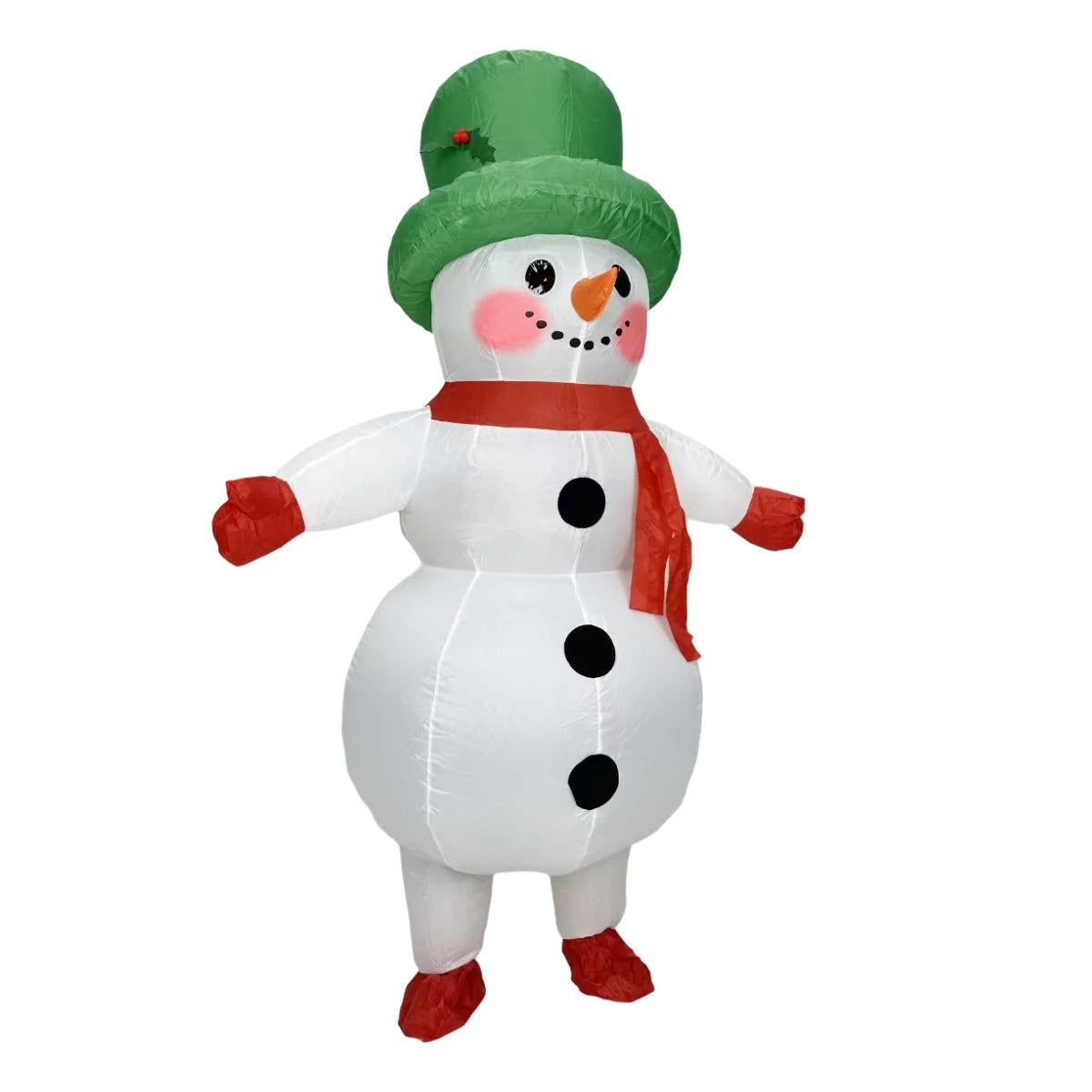 Déguisement gonflable bonhomme neige vert adulte