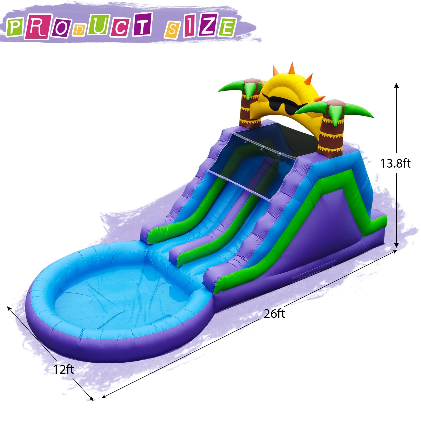 Toboggan aquatique gonflable fleur installé pour un événement