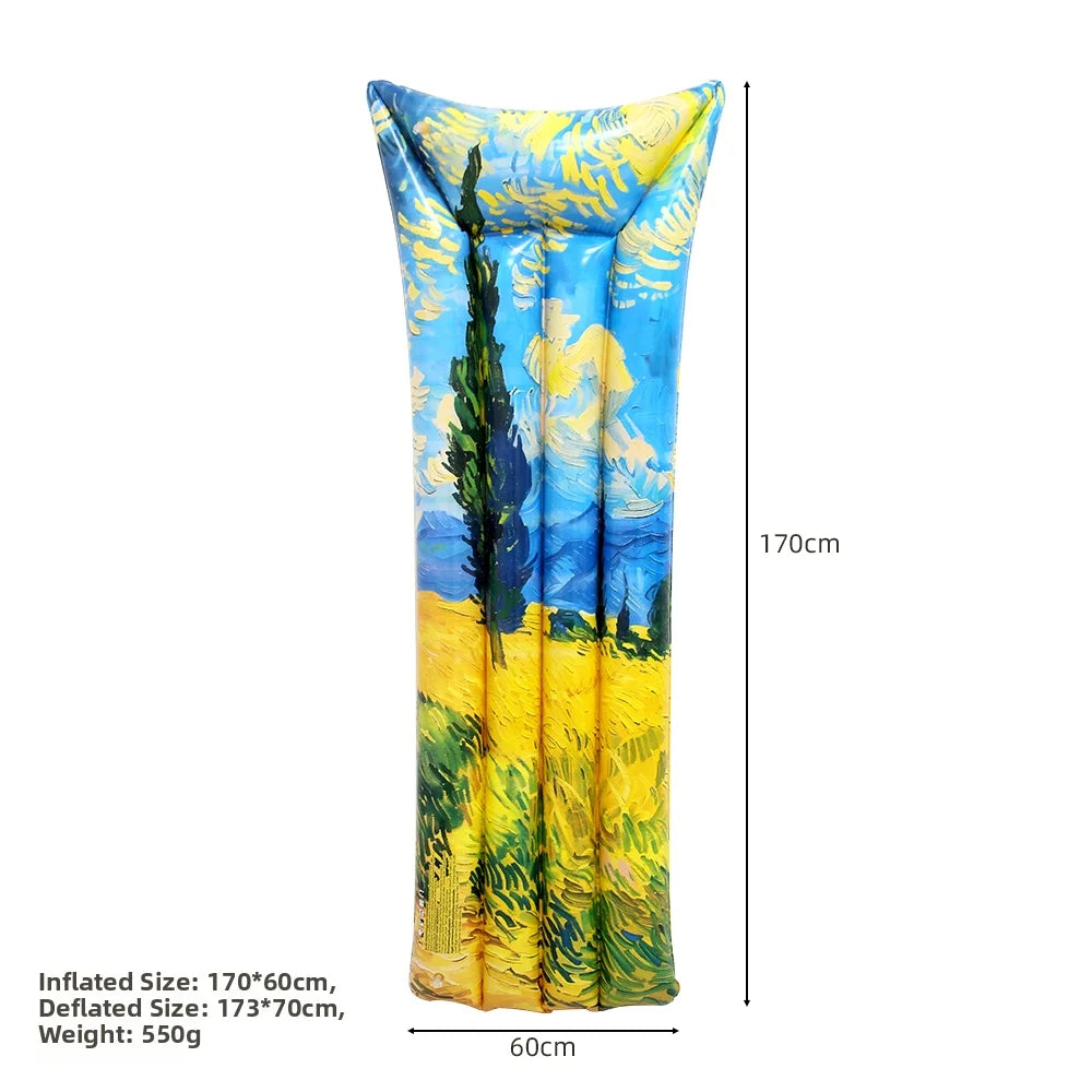 Matelas flottant gonflable graffiti rose plié pour transport facile