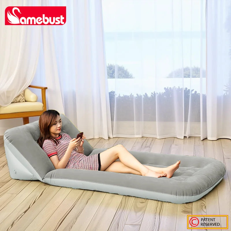 Matelas gonflable canapé-lit marron 190x90 cm vue de face