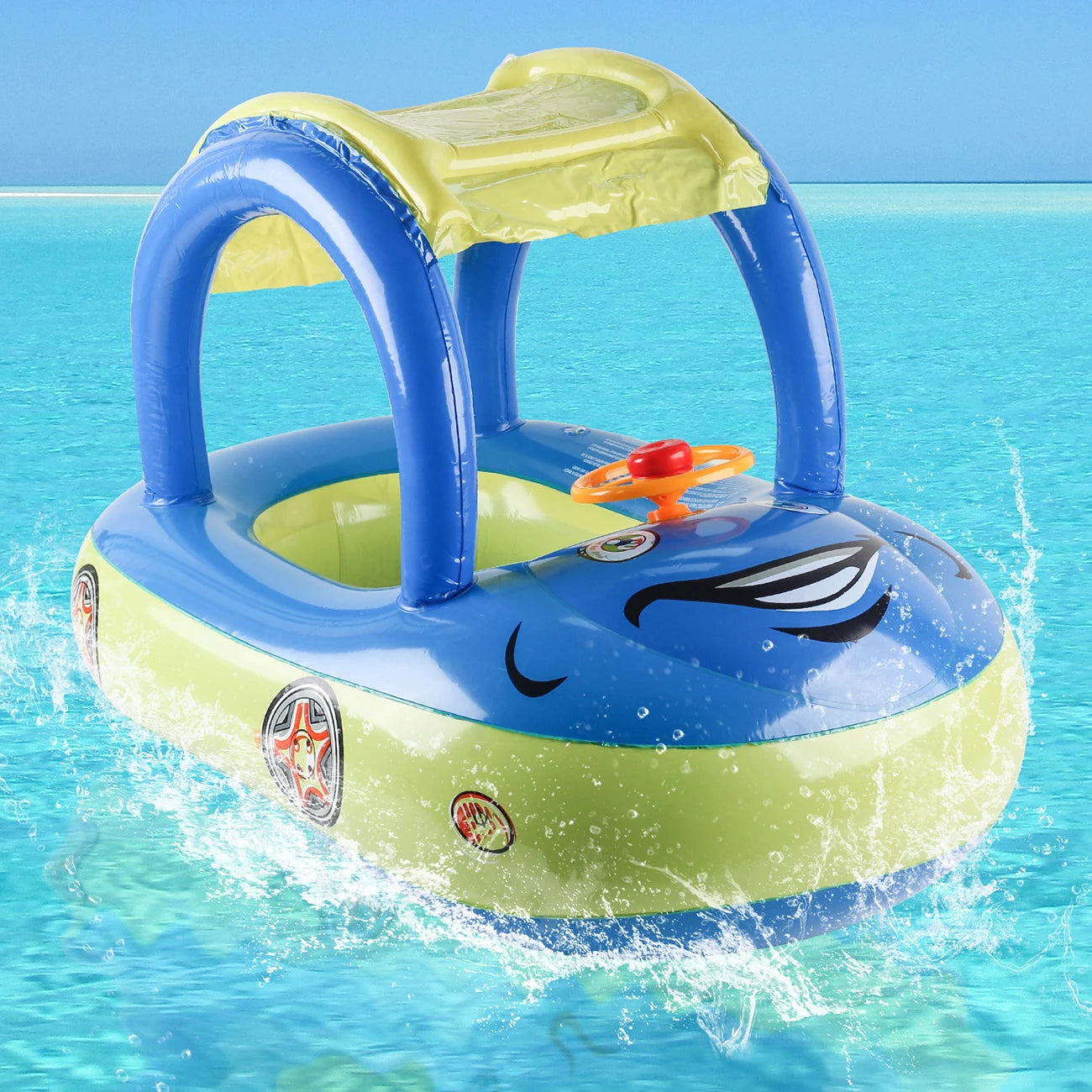 Bouée gonflable voiture enfant en piscine