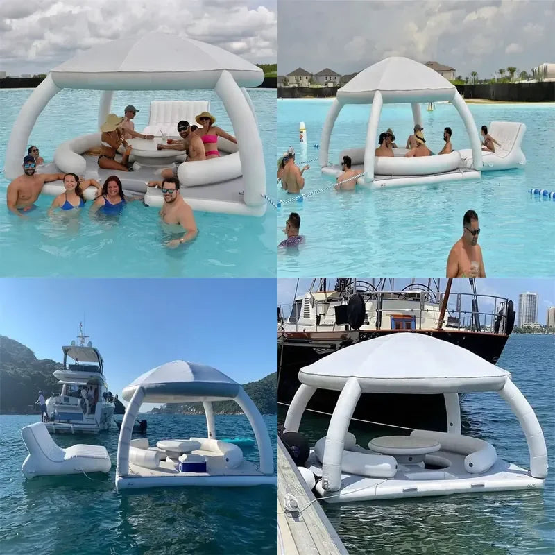 Plateforme Flottante Gonflable Yacht Ombrage - vue d'ensemble