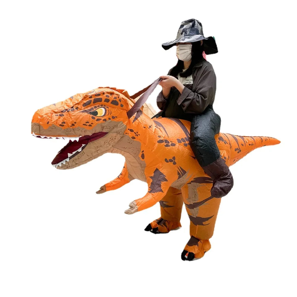 Costume gonflable dinosaure T-Rex adulte brun