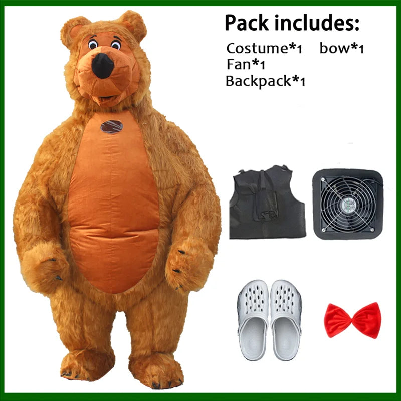 Costume gonflable panda ours polaire vue de face 33