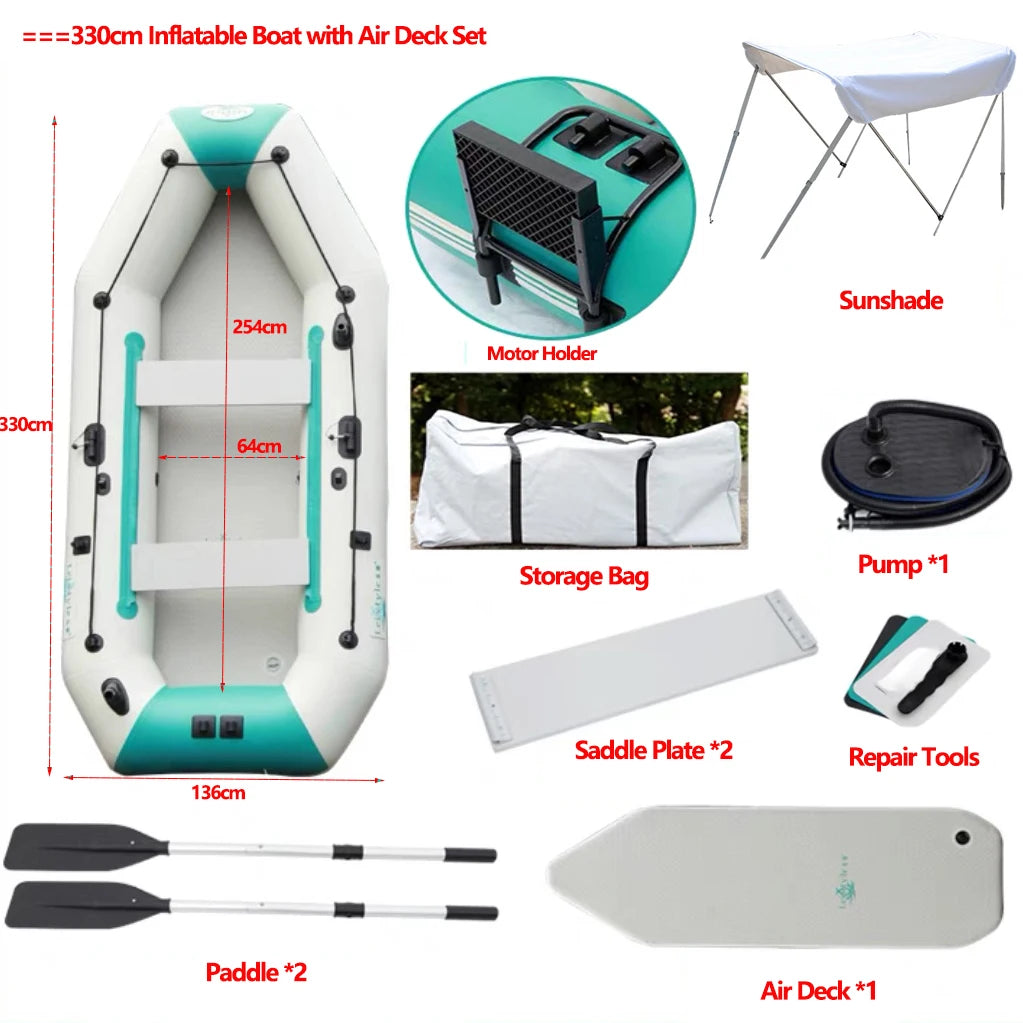Bateau gonflable pont PVC vue de dessus
