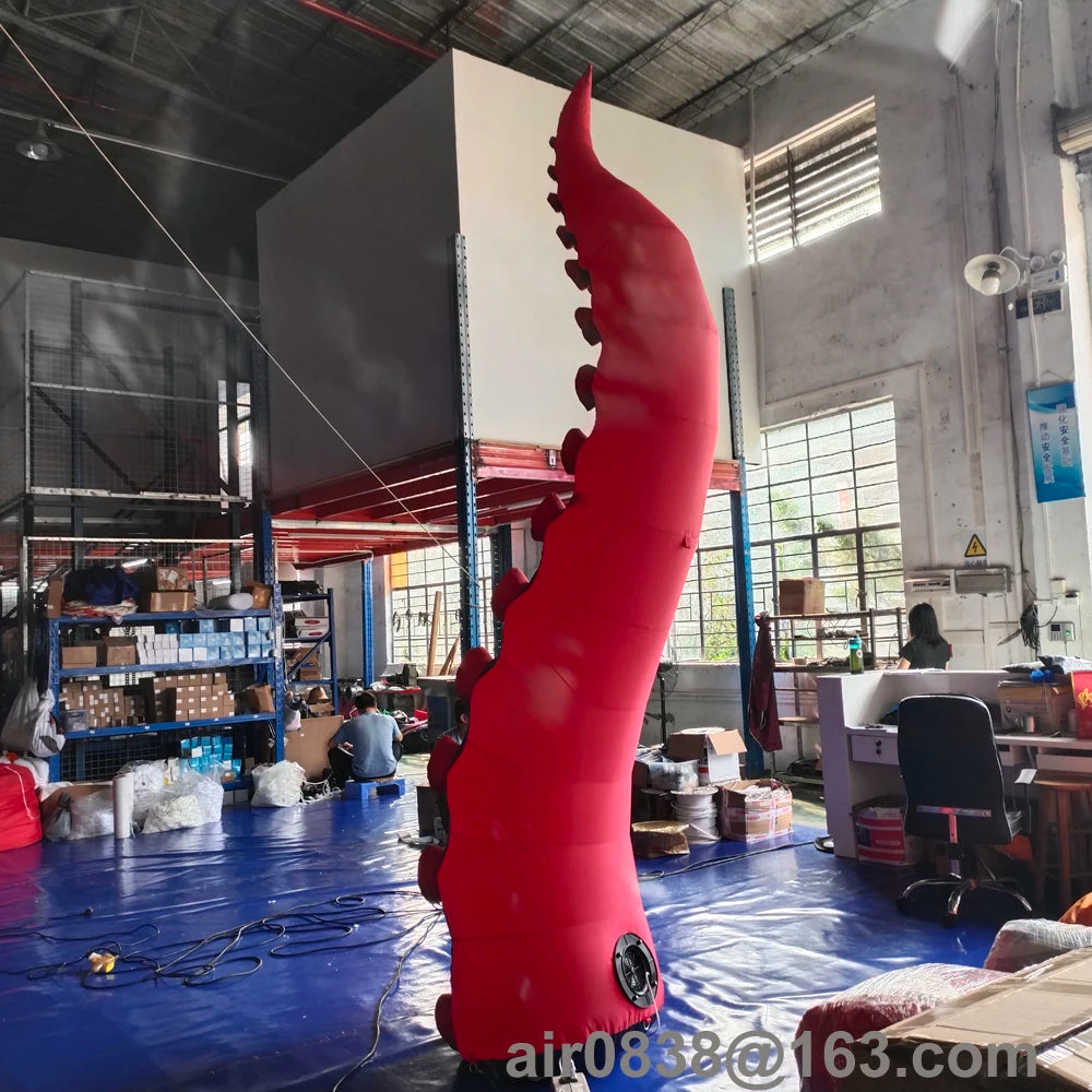 Décoration gonflable tentacule pieuvre rouge grande taille