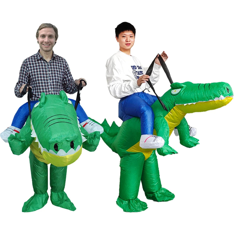 Costume gonflable crocodile équitation adulte vue principale