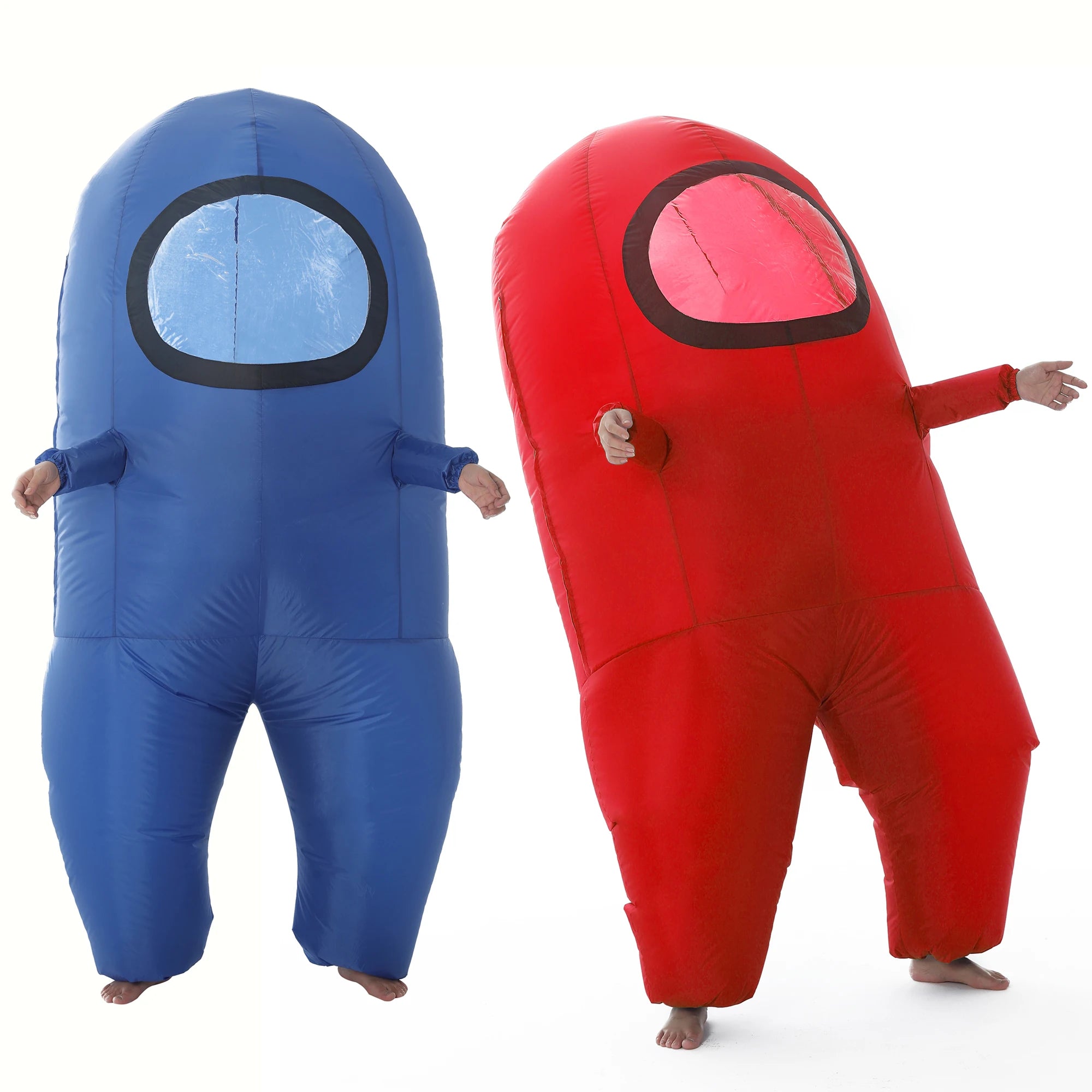 Costume gonflable astronaute adulte rouge vue de face