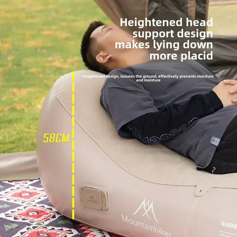 Matelas de camping gonflable replié en format compact