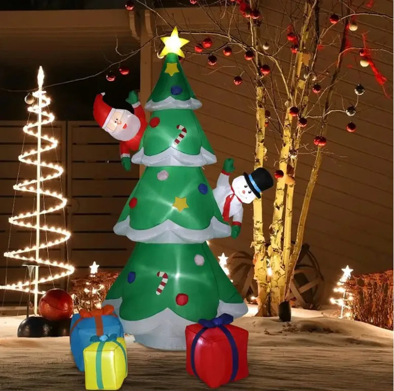 Déco Noël gonflable 2,4m LED, effet nocturne