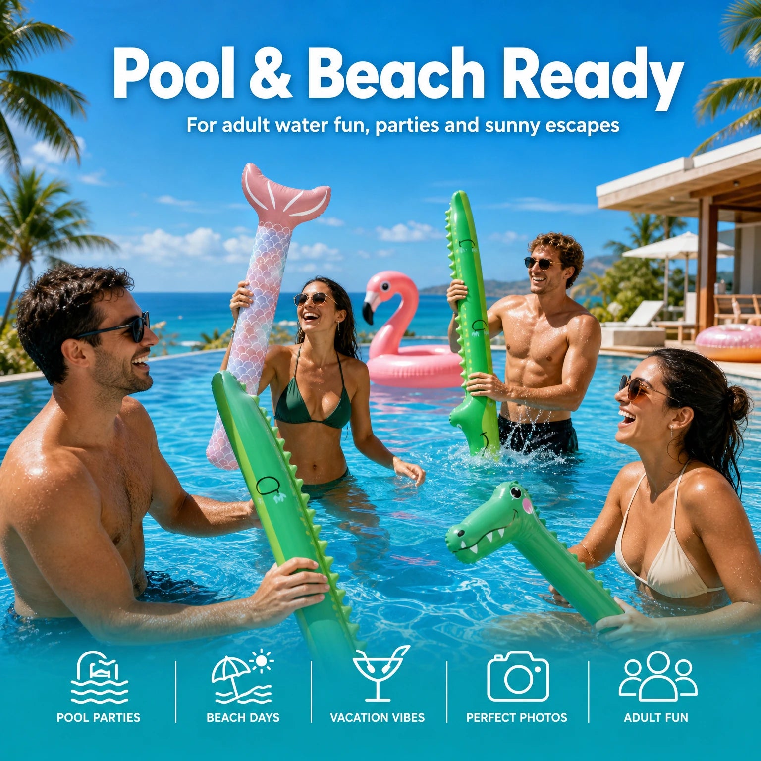 Accessoire gonflable flotteur piscine motif dessin animé