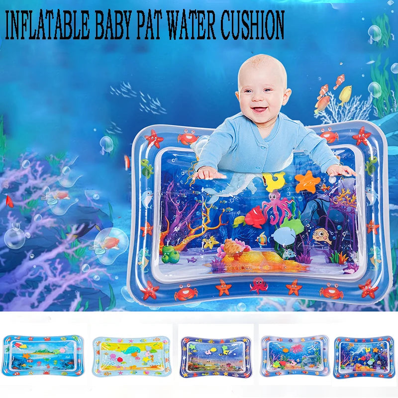 Tapis d'eau gonflable bébé motif île bleue