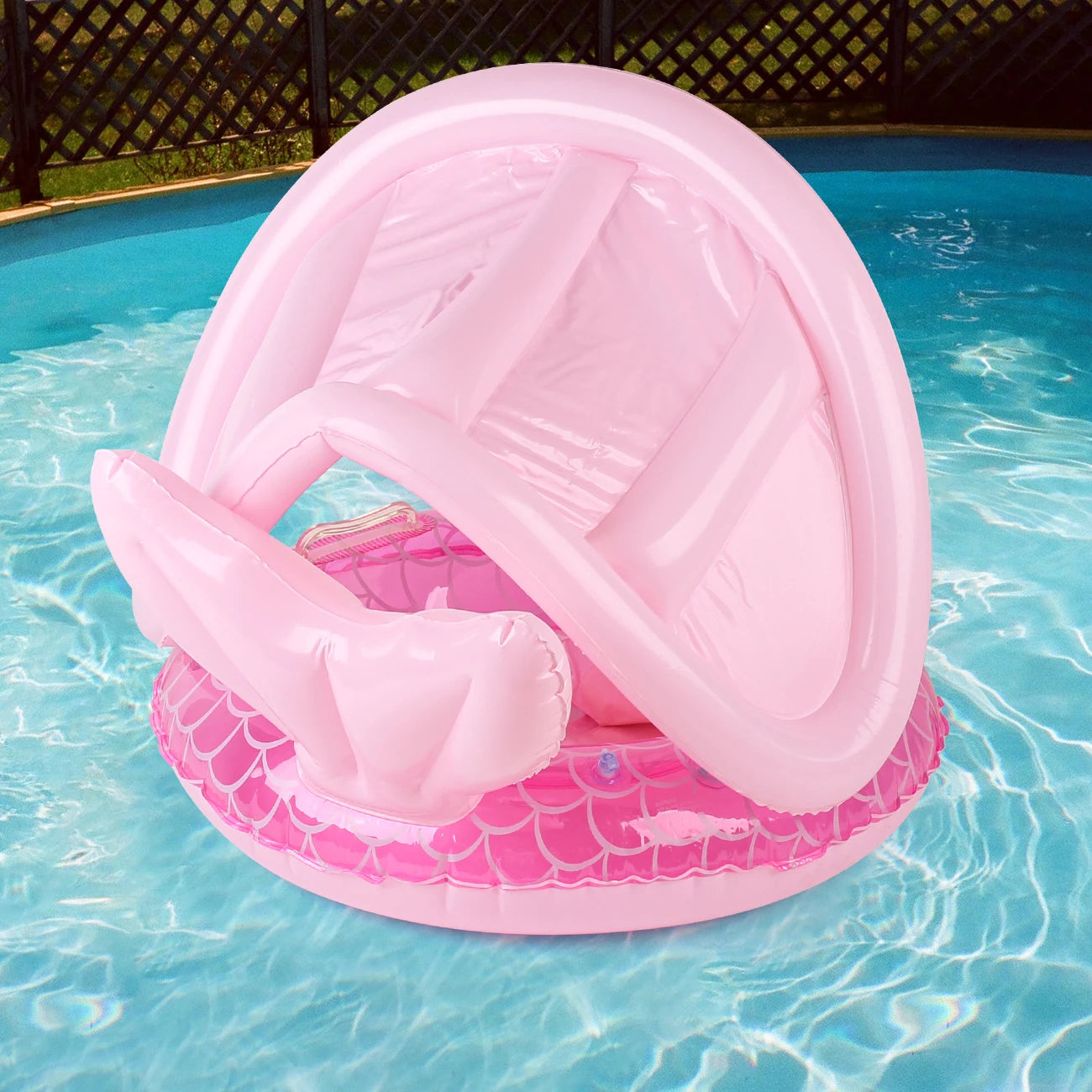 Bouée piscine auvent intégré protection UV enfant