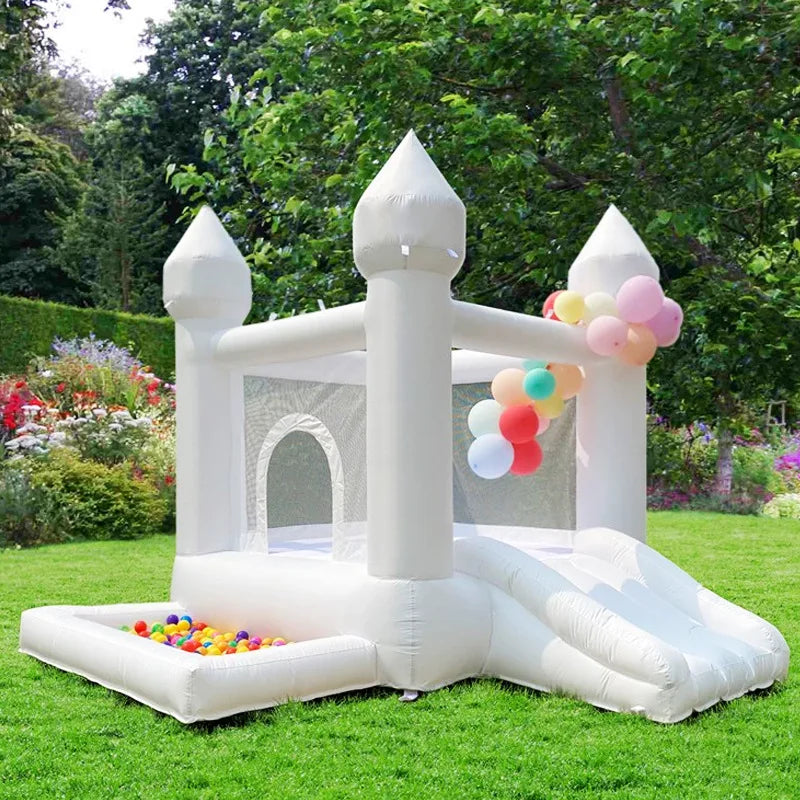 Château gonflable blanc pour fête