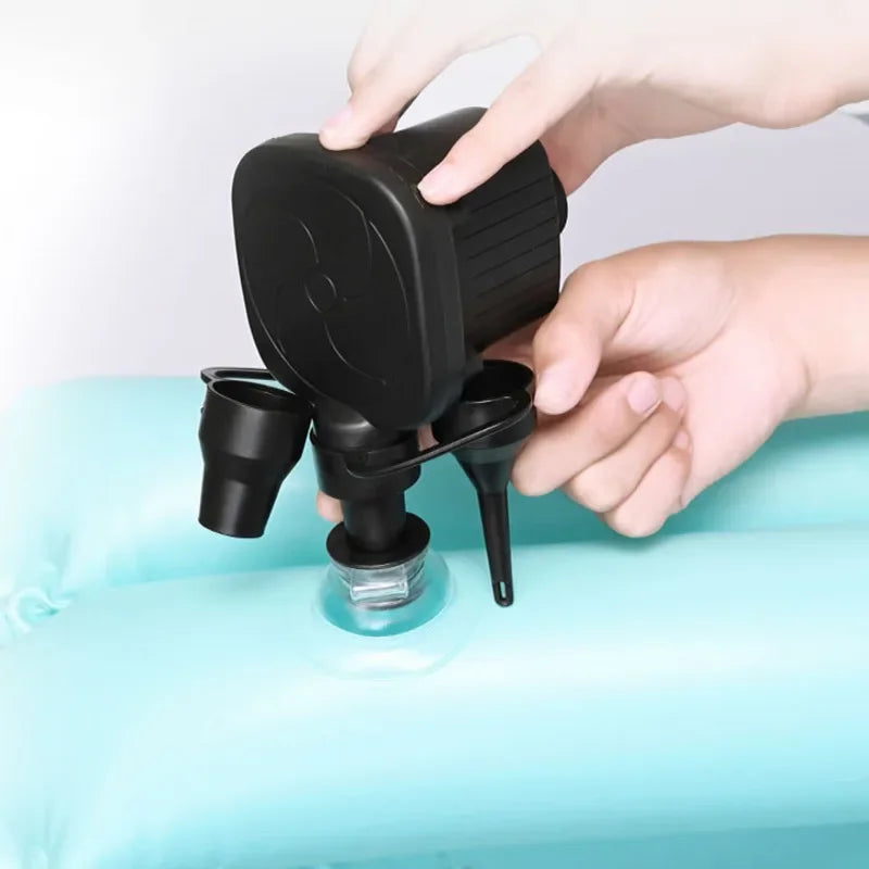 Détail de la valve du sac à eau gonflable